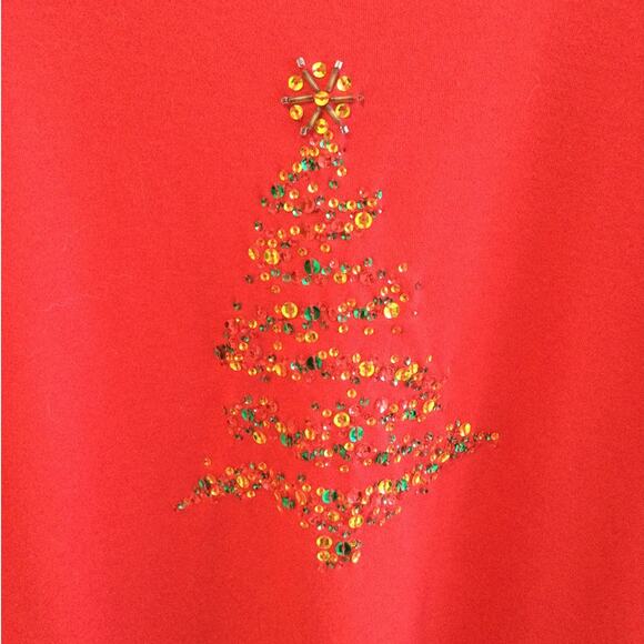 My Christmas Womens Christmas Tree Tee Shirt Long Sleeve 1X - Picture 3 of 5